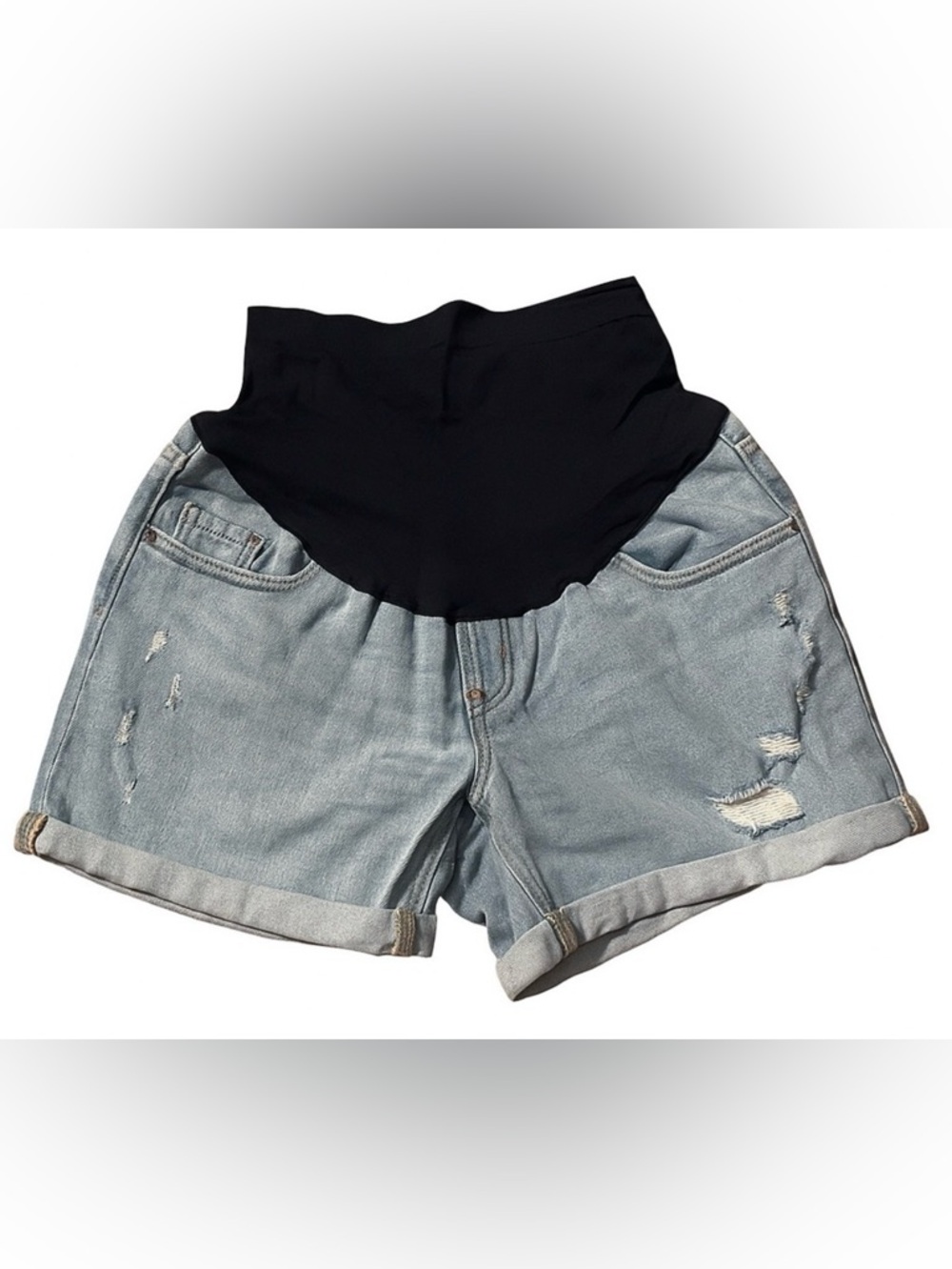 Old Navy | MATERNITY Distressed Jean Shorts with Cuffed Hem NWOT